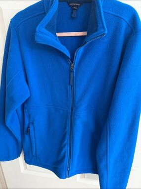 Lands' End Royal Blue Full-Zip Fleece Jacket